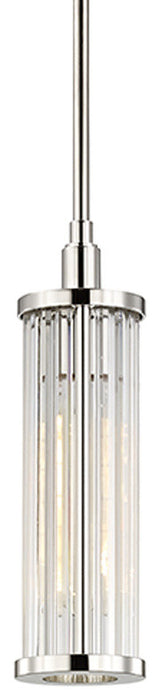 Marley 1-Light Pendant, Polished Nickel Finish, Clear Glass Shade