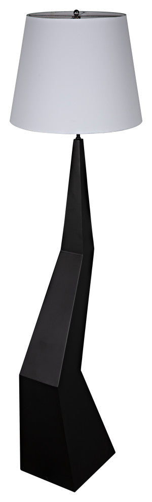 Rhombus Floor Lamp With Shade, Black Metal