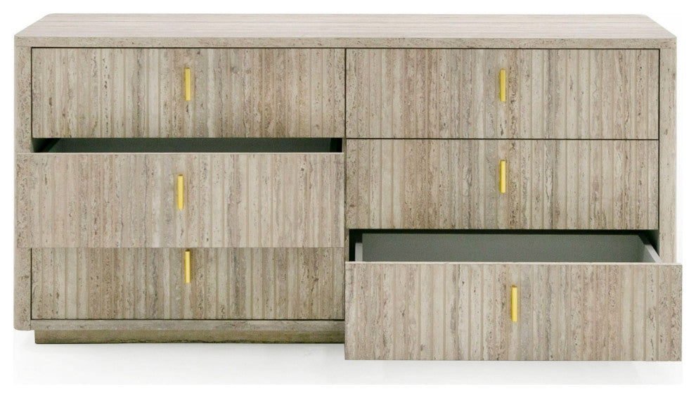 Nova Domus Daystar, Roma Beige Velvet, Travertine, Gold Bedroom Set, Eastern King