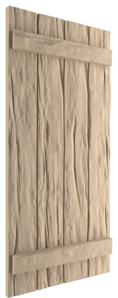 Rustic 4 Board Joined B-N-B Faux Wood Shutters, Riverwood, 22x32"