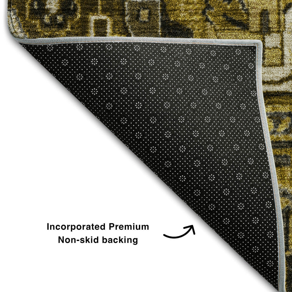Premium Machine Washable Mayfield AMF570 Brown 8' x 10' Rug
