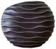 Asian-Inspired Wavy Flower Vase, Black, Wide