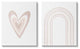 Kid's Heart Rainbow Stripped Patterns Soft Neutral Pink,16 x 20
