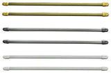 Bundle 2 Cafe Curtain Rods and 4 Self Adhesive Hooks, Chrome, 24" to 32"