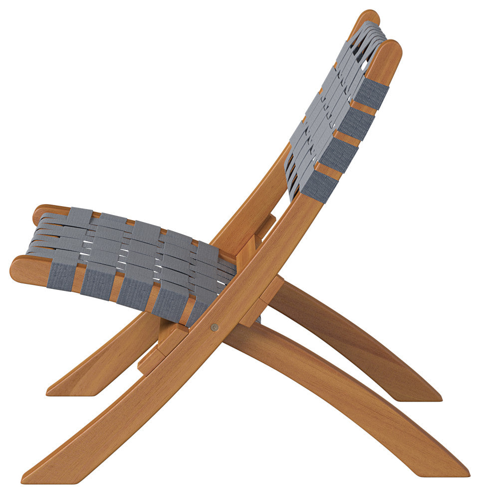 Sava Indoor-Outdoor Folding Chair in Warm Gray Webbing