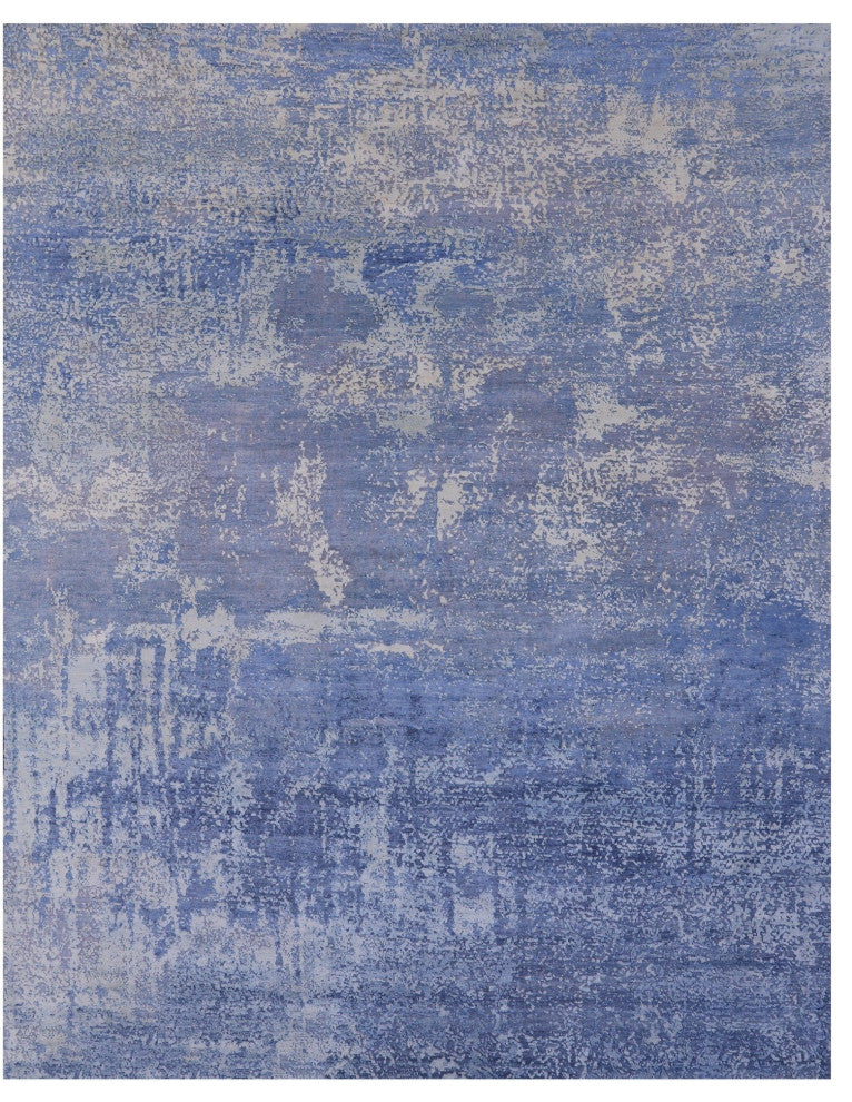7' 11" X 10' 2" Hand Knotted Modern Wool and Silk Rug Q7145