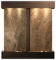Aspen Falls Water Fountain, Natural Green Slate, Blackened Copper, Square
