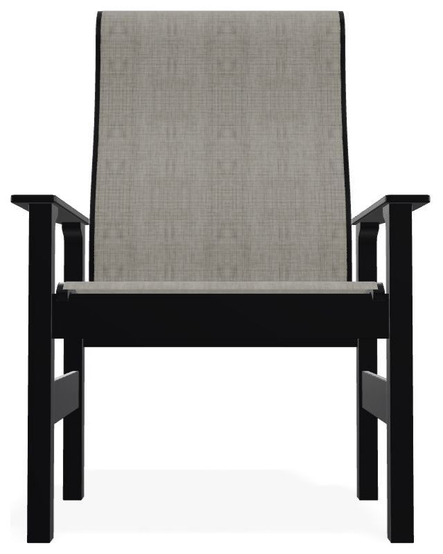 Leeward Sling Outdoor Armchair, Smoke/Black