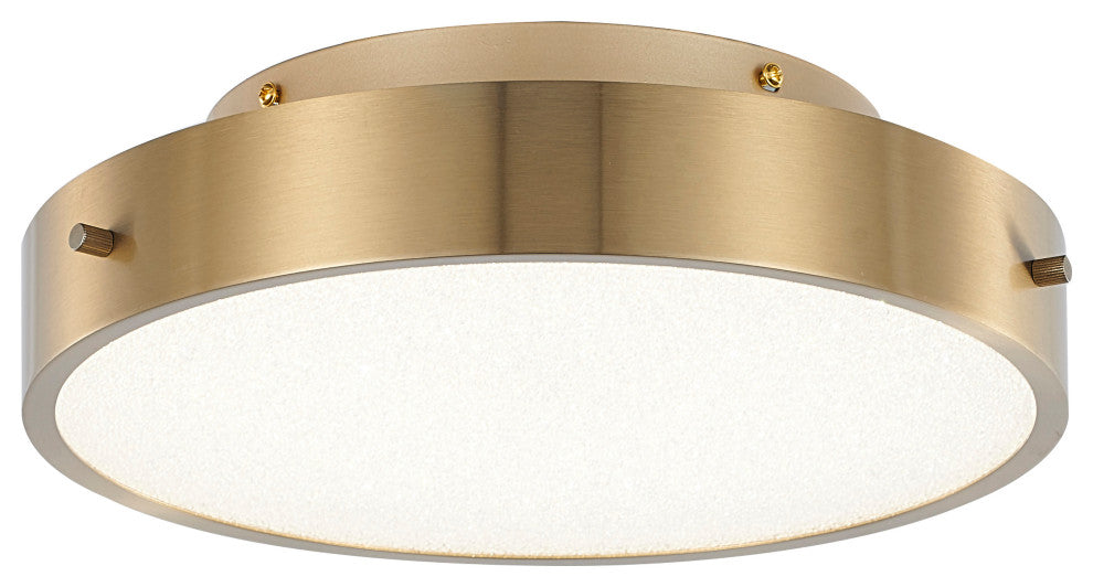 Bethel International FT102FM12BR 1-Light LED Flush Mount, Brass