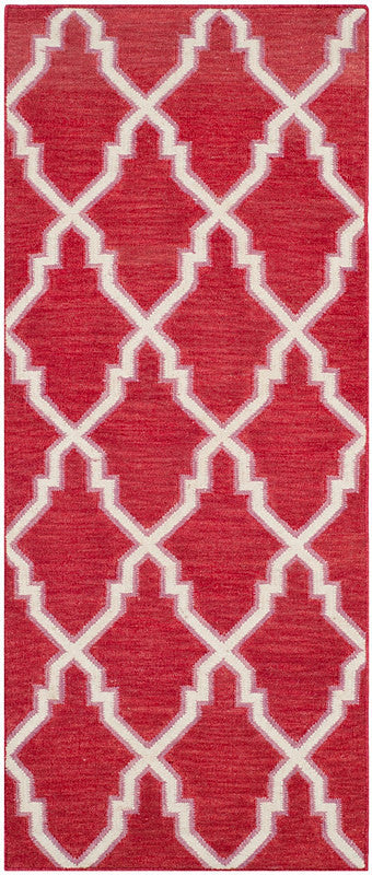 Safavieh Dhurries Dhu564A Red, Ivory Area Rug