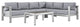Modway Shore 5 Piece Outdoor Patio Aluminum Sectional Sofa Set, Silver Gray