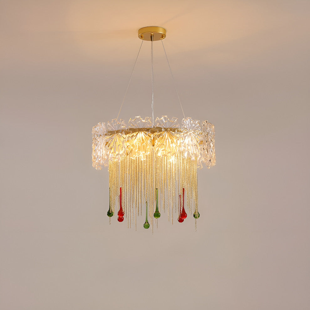 Delemont | Creative Drum Crystal LED Pendant Chandelier for Living Room, 8 Heads