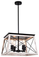 4-Light Square Kitchen Island Rustic Chandeliers, White