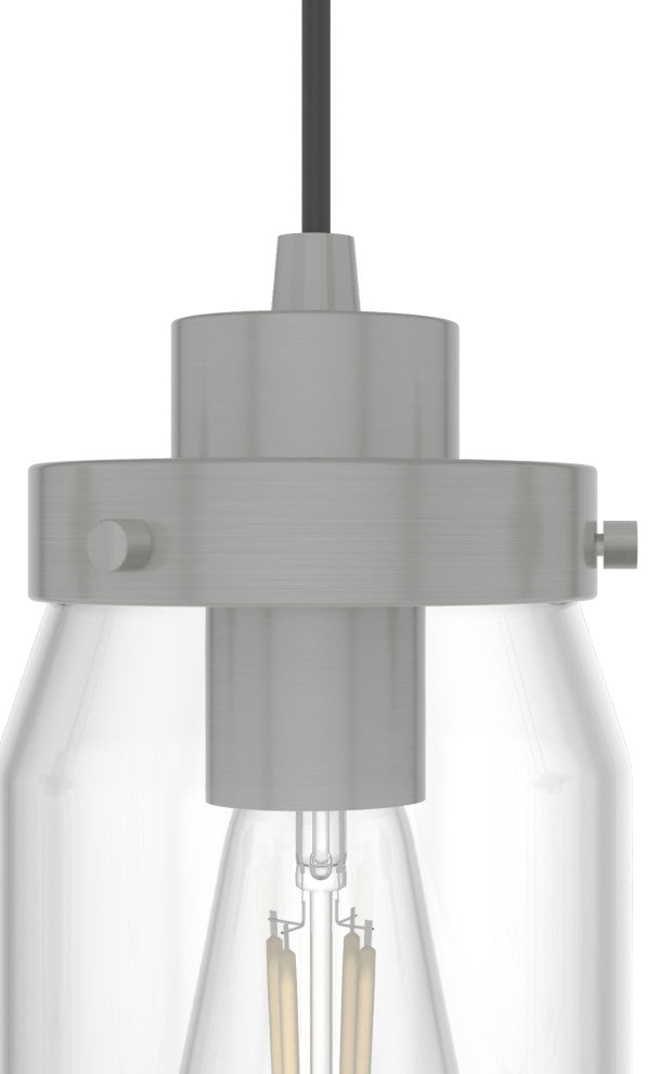 Hunter Devon Park Brushed Nickel 3 Light Linear Cluster Ceiling Light Fixture