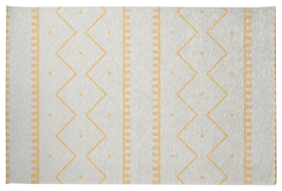 Mudcloth Spring Chenille Rug, Corn Yellow, 2'x3'