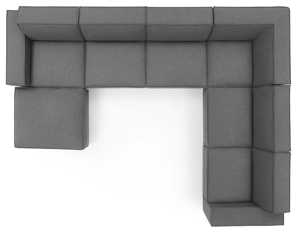 Sectional Sofa Set, Fabric, Dark Gray, Modern, Living Lounge Hospitality