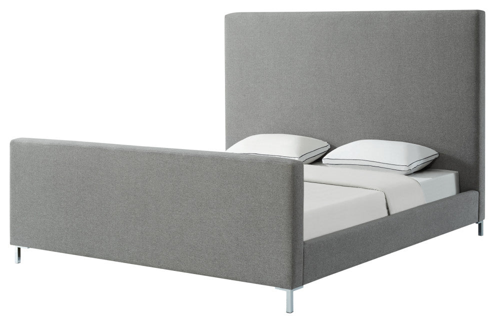 Aberdeen Upholstered  Platform Bed, Gray Linen, King