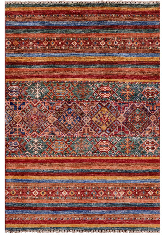 3' 5" X 5' 0" Super Kazak Khorjin Hand Knotted Rug Q5408