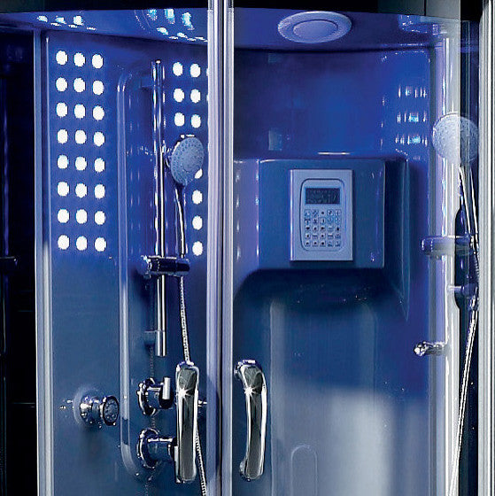 Siena Steam Shower, Heated Massage Bathtub Whirlpool Hot Tub Sauna, Gray