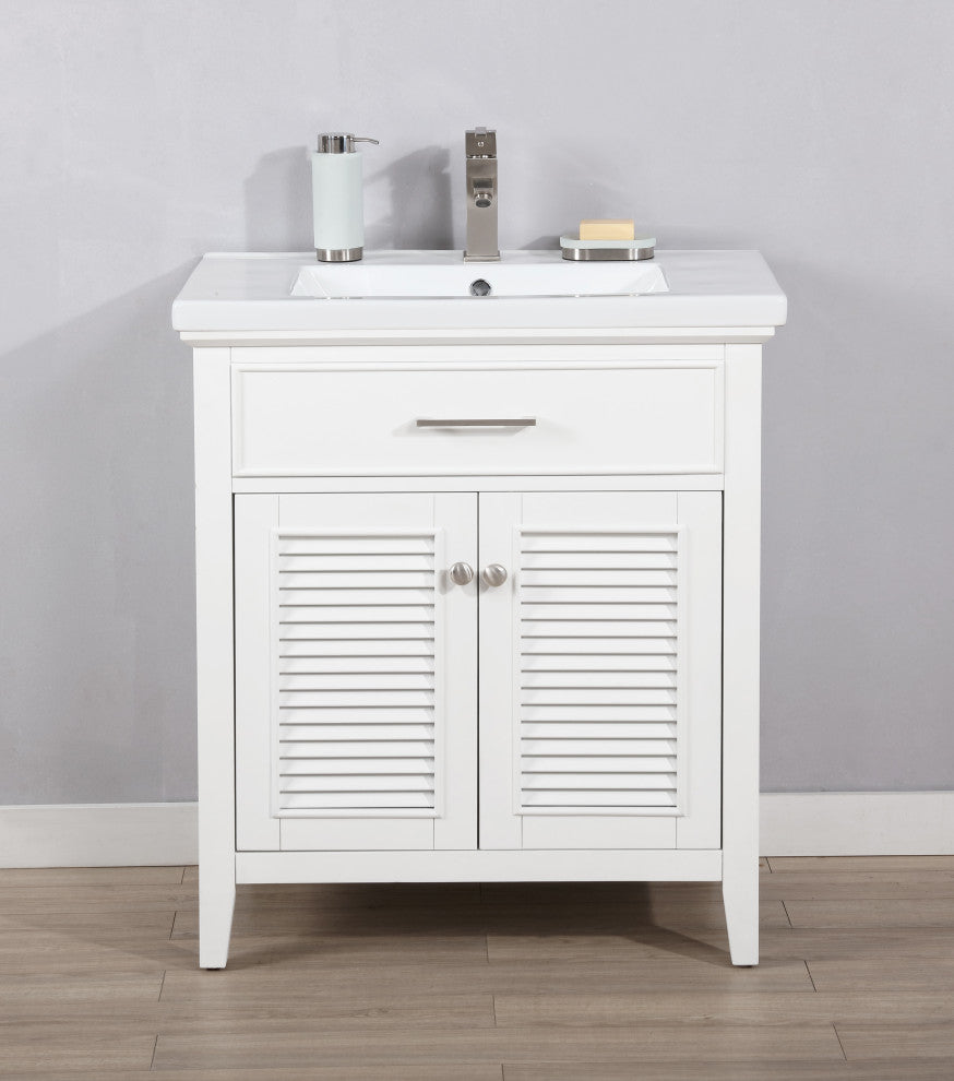 Cameron 30" Single Sink Vanity, White