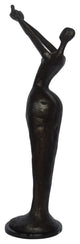 Woman Releasing Bird Modern Art Bronze Statue - Size: 13"L x 19"W x 52"H.