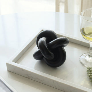 Sarrasseau White Natural Marble Tray With Raised Rim
