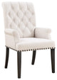 Fabric Dining Arm Chair, Beige Finsih