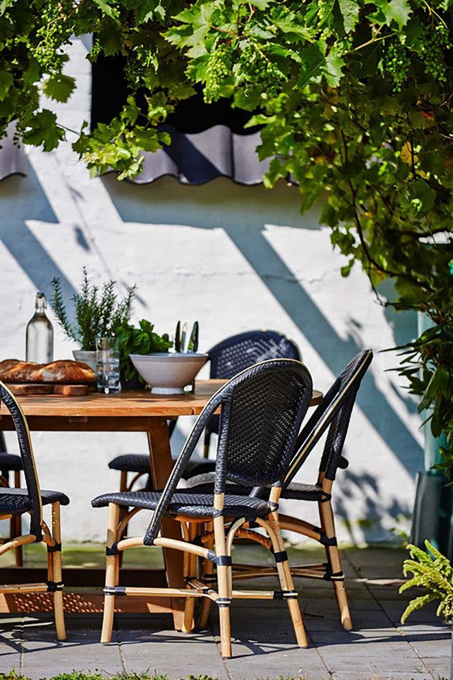 George Outdoor Teak Dining Table, 63" Dia., Natural