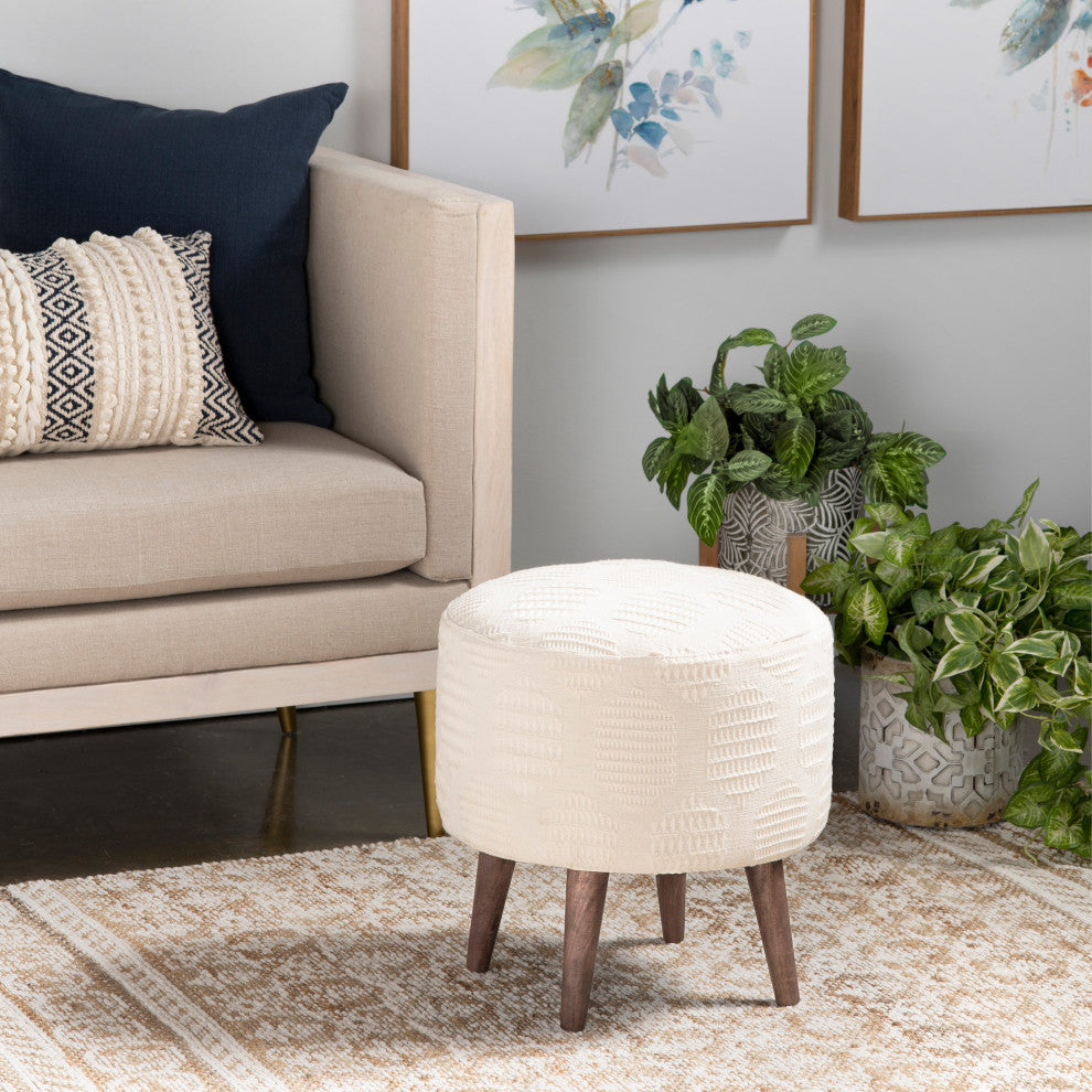 Anya Cream Round Stool