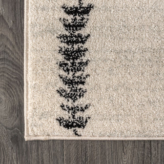 Zaina Moroccan Beni Souk Area Rug, Cream/Black, 8 X 10