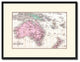 New Zealand Oceania Australia Vintage Antique Map Wall Art, 16"x21"