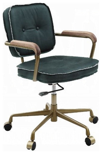 Siecross Office Chair, Emerald Green Leather