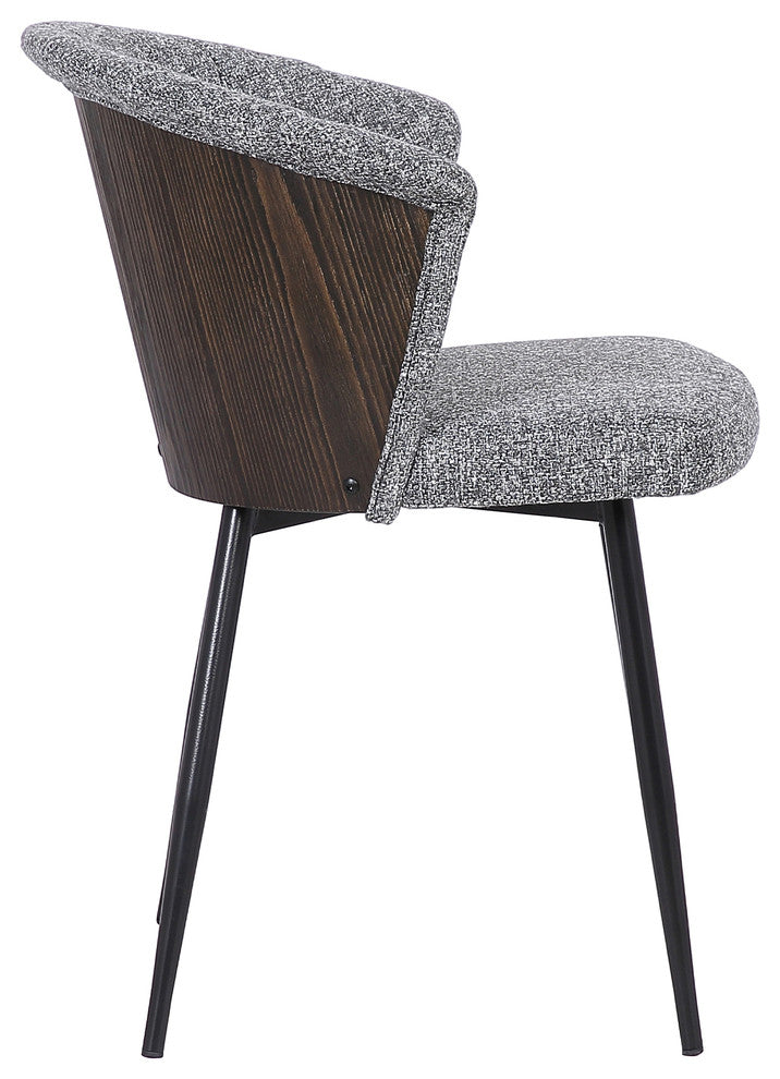 Orchid Mid-Century Dining Chair In Black Powder Coated Finish