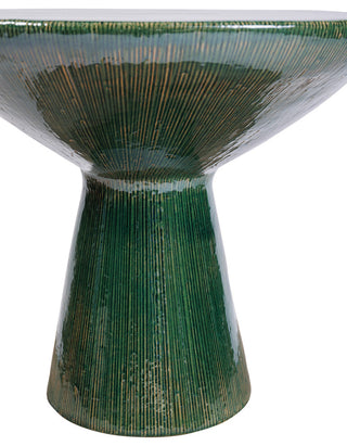 Sunburst Ceramic Round Patio Accent Table
