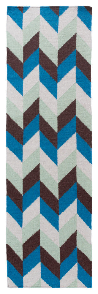 Surya Talitha TAL-1003 2'6"x8' Rug, Bright Blue/Navy/Sage/White
