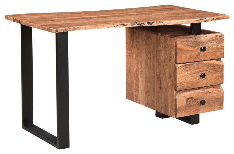 Stafford 54" Writing Desk with Storage, Brown