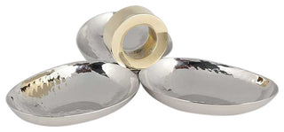 Nickel Ring 3-Dish Server, Gold