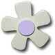 White Daisy Wooden Drawer Pull, Purple Center
