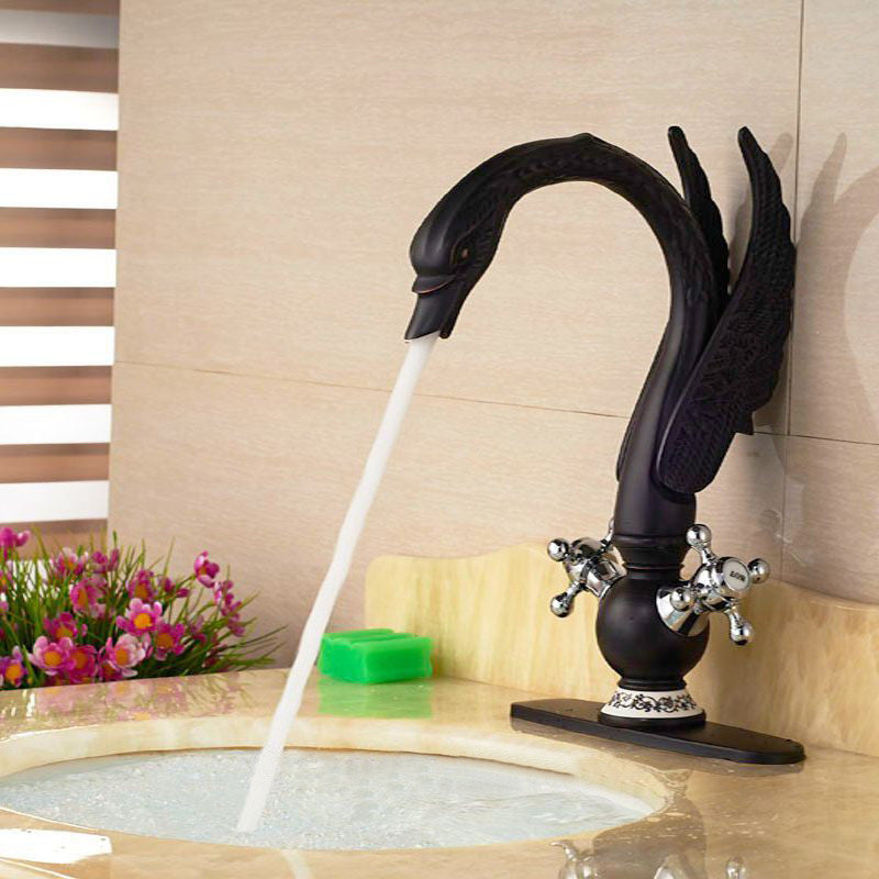 Nivelles Swan Oil Rubbed Bronze Dual Handle Bathroom Faucet