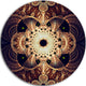 Brown Red Fractal Flower Pattern Digital, Floral Disc Metal Art, 23"