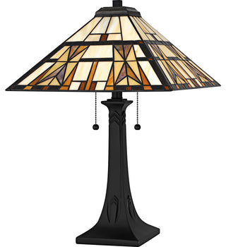 Quoizel TF6814 Kaylor 2 Light 23" Tall Tiffany Table Lamp - Matte Black