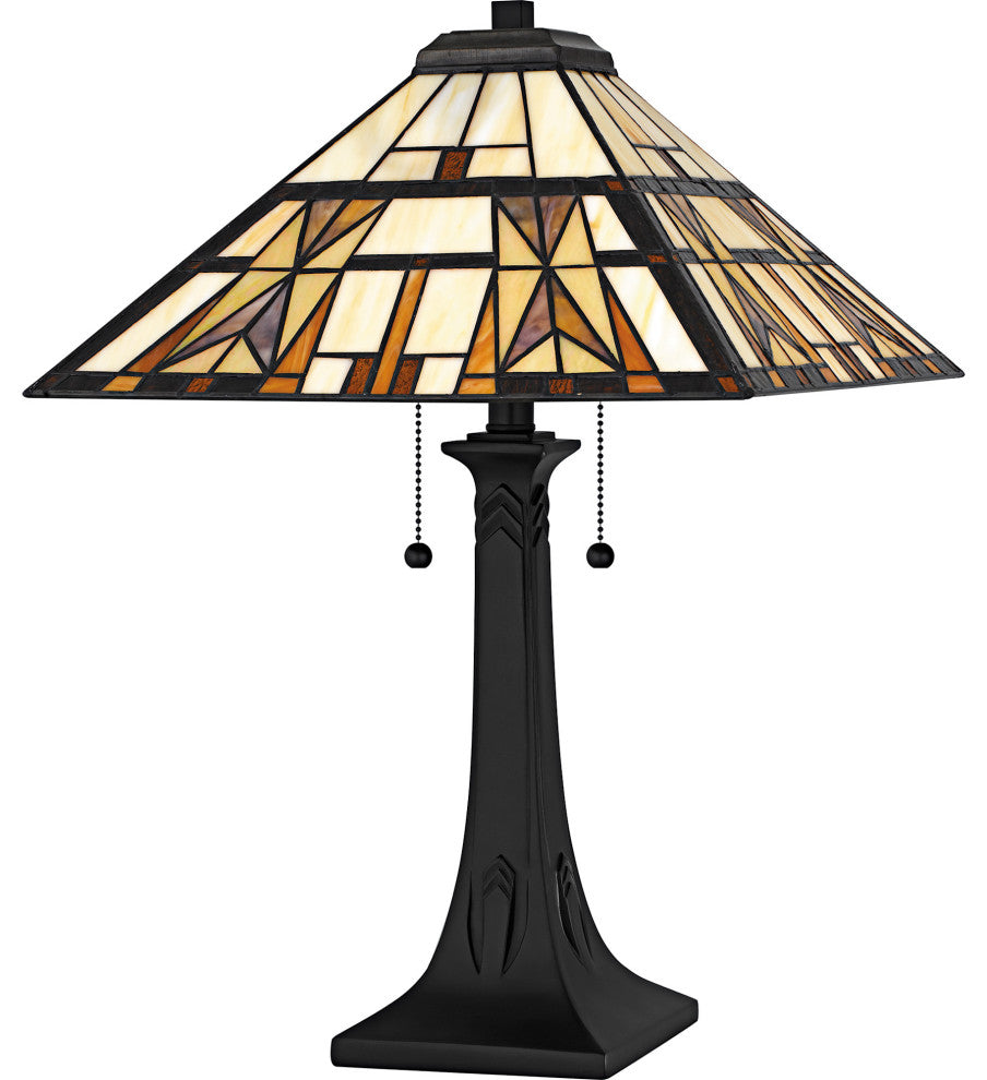 Quoizel TF6814 Kaylor 2 Light 23" Tall Tiffany Table Lamp - Matte Black