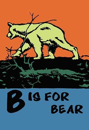 B is for Bear- Gallery Wrapped Canvas Art 28" x 42"