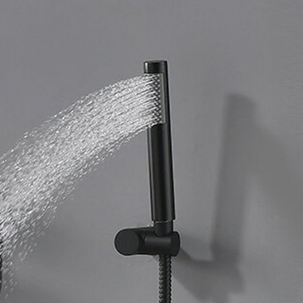 10" Thermostatic Complete Shower System With Rough-in Valve, Matte Black