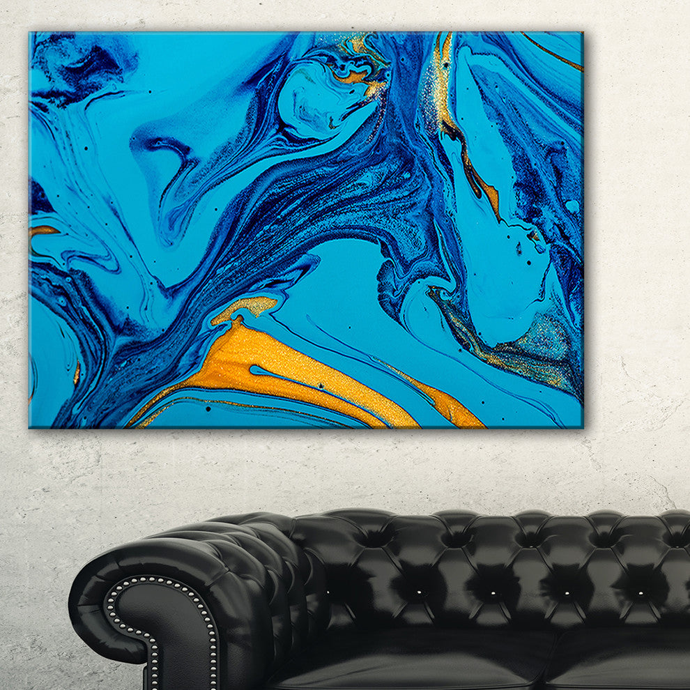 "Soft Blue Abstract Acrylic Paint Mix" Canvas Print, 1 Panel