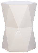 Lg Matrix  Hex Stool, White 17X22"H