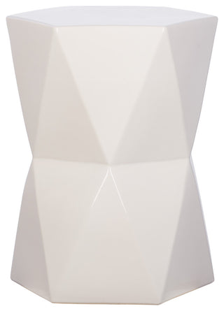 Lg Matrix  Hex Stool, White 17X22"H