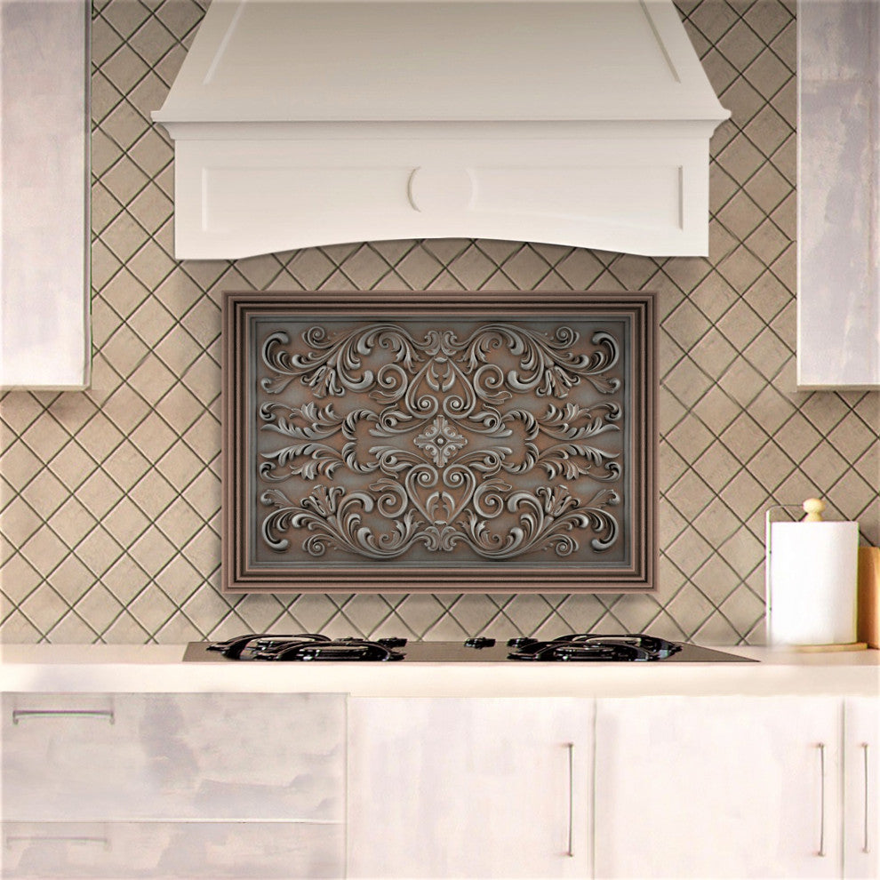 Cypress Iron Rust Matte Finish 16"x 24" Hand Made Metal Mural Tile