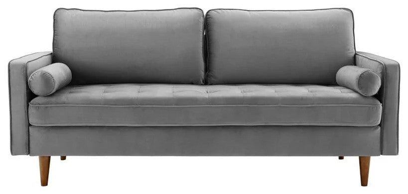 Valour Performance Velvet Sofa Gray