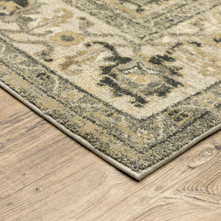 Fleming Vintage Medallion Beige and  Grey Area Rug, 7'10"x10'10"